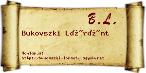 Bukovszki Lóránt névjegykártya