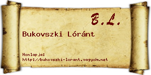 Bukovszki Lóránt névjegykártya