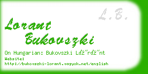 lorant bukovszki business card